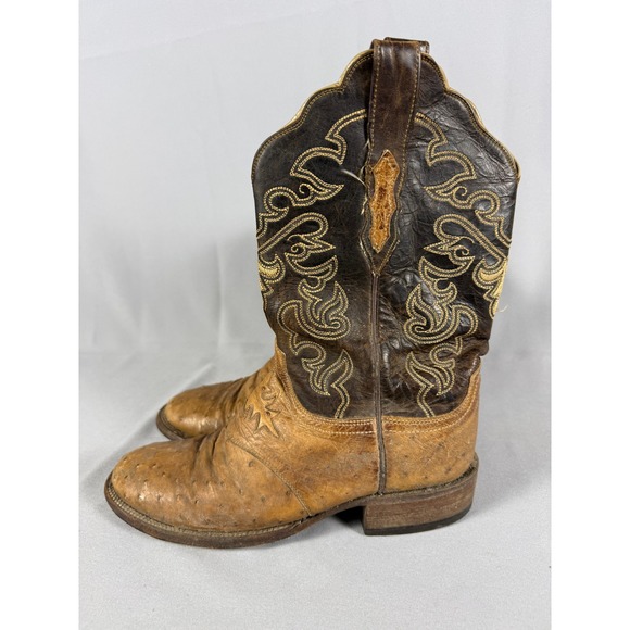 Lucchese Other - Lucchese 2000 Full Quill Ostrich Leather Western Cowboy Boots Tan Brown 8.5 B